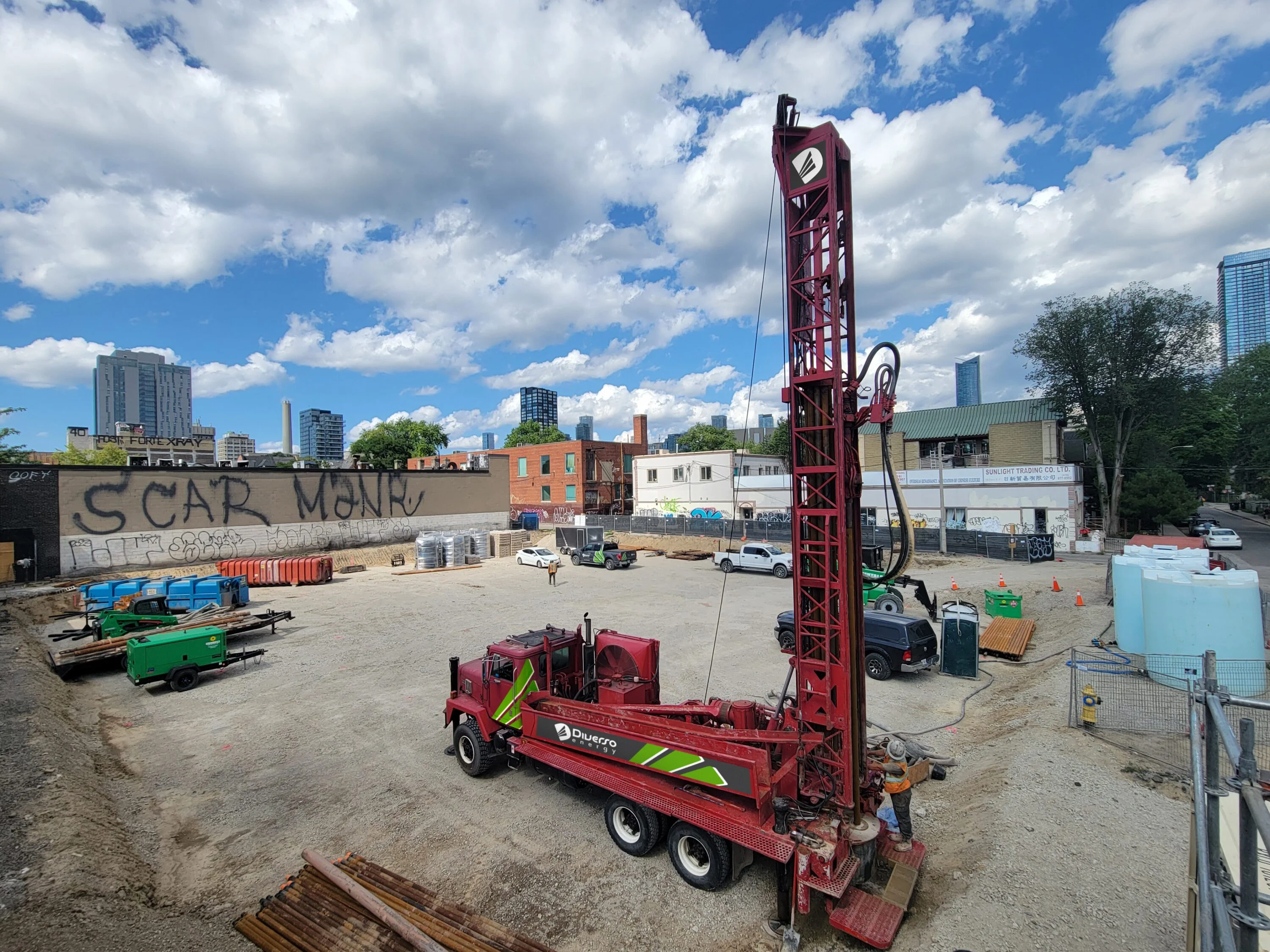 Diverso Energy geothermal drilling rig at project site