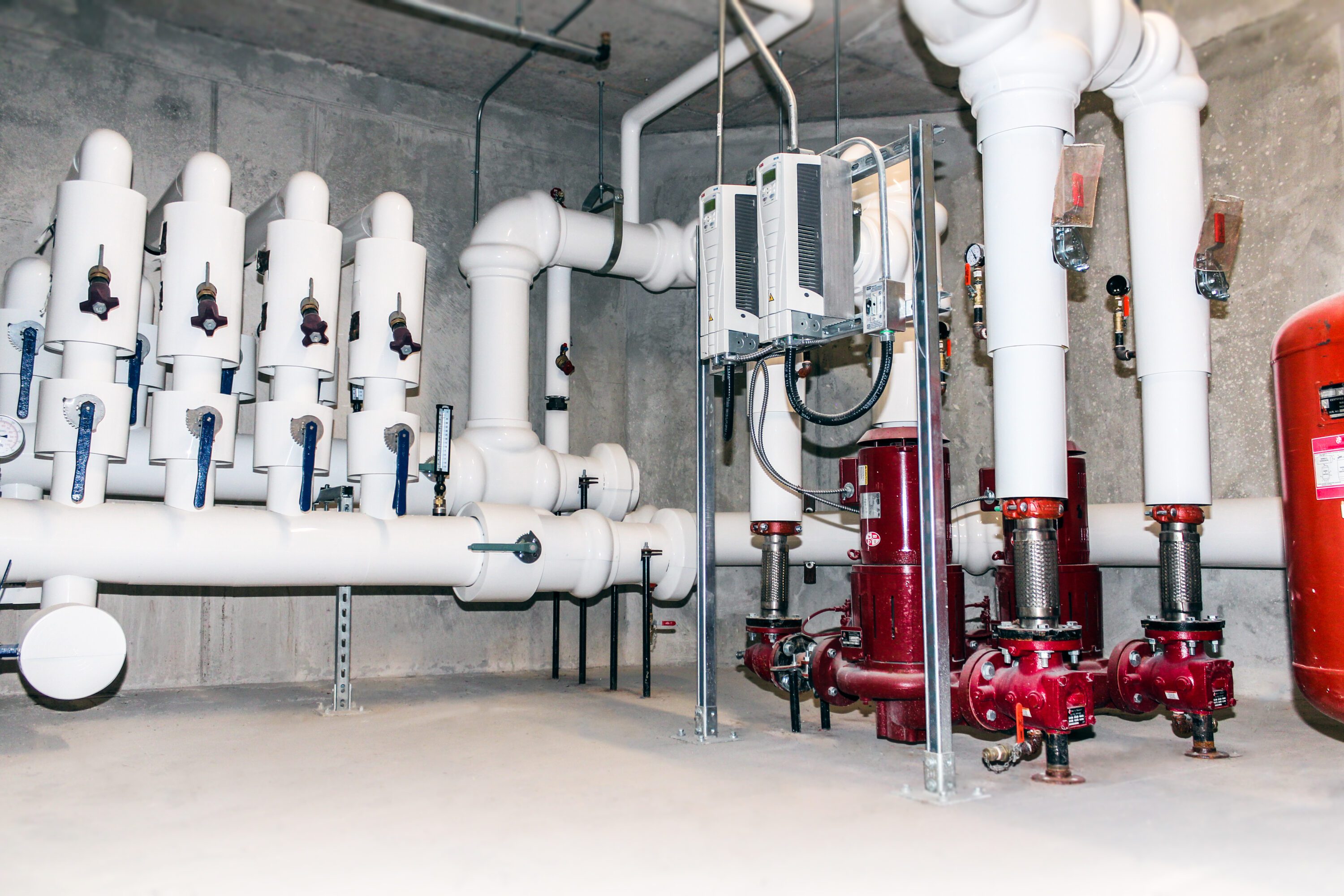 Geothermal mechanical room.