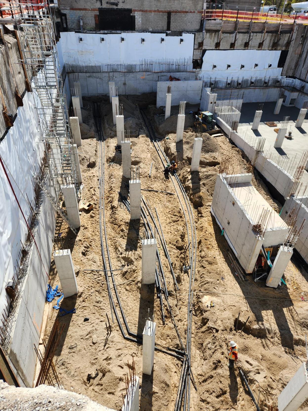 geothermal pipes in ground