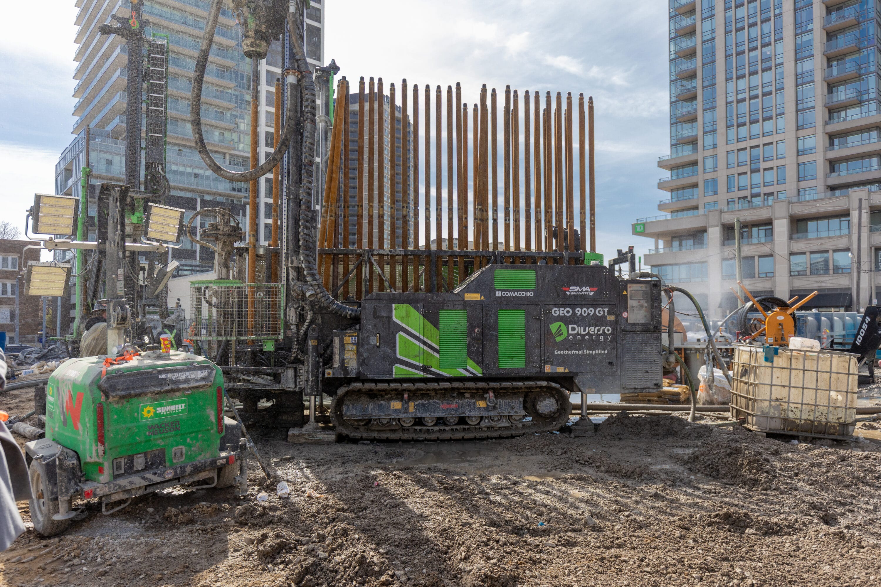 Diverso Energy geothermal drilling rig on project site.